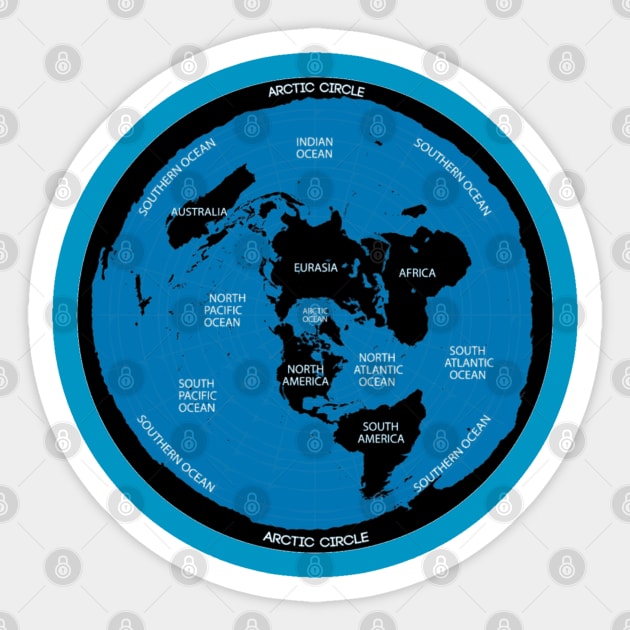 The Flat Earth Map Sticker by EverGreene